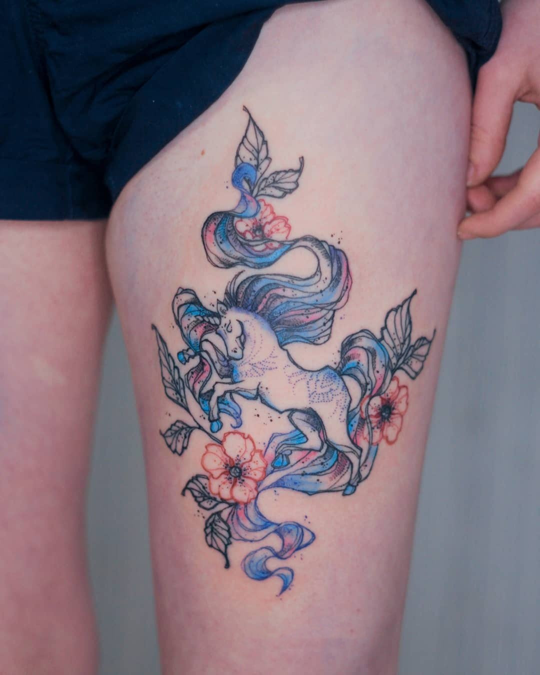 52 Intriguing Unicorn Tattoos Designs,Unicorn tattoo designs are whimsical and happy. The evoke a sense of euphoria that's enchanting and enticing to both the artist, the canvas and the onlooker.