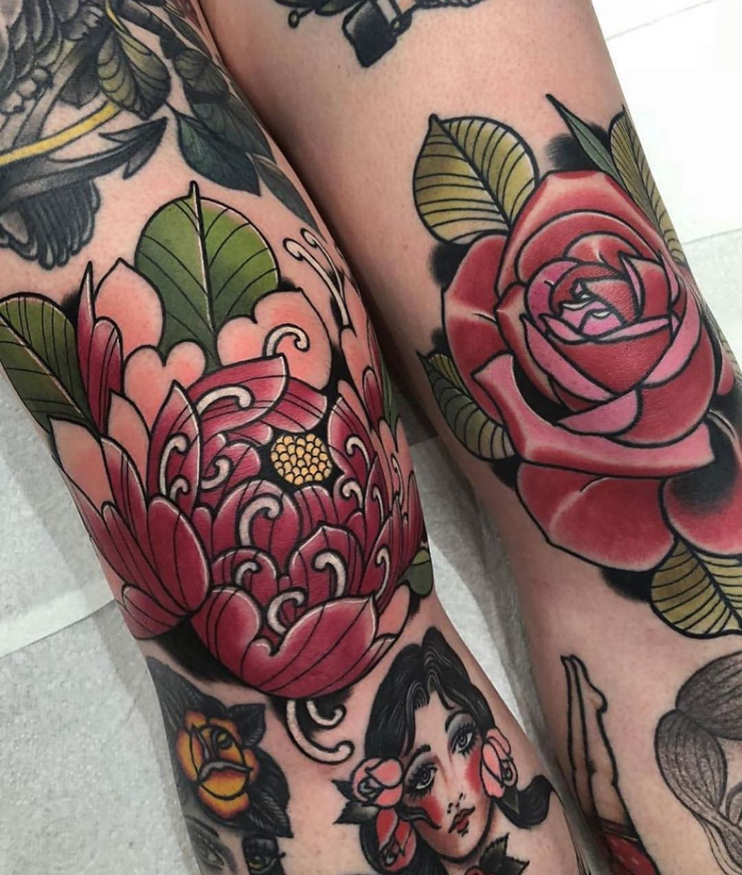 55 Knee Tattoos That are Totally Worth the Pain,knee tattoos for females,knee tattoos male,knee tattoos for ladies,knee tattoos female